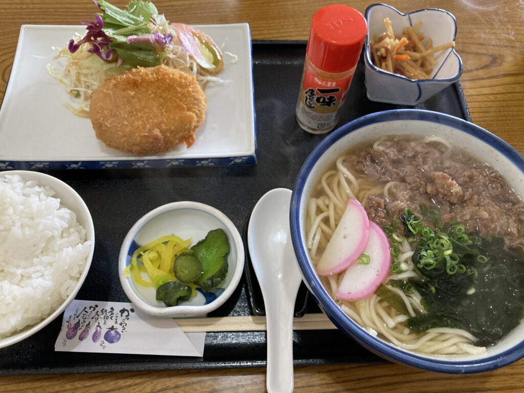 うま亭の肉うどん定食